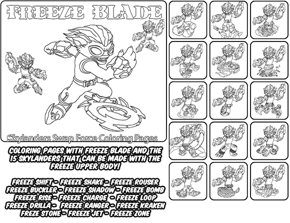 skylanders swap force coloring pages freeze blade - photo #4