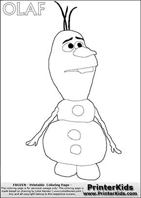 Snowman From Frozen Coloring Pages