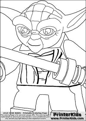 yoda with a lightsabre coloring pages - photo #23