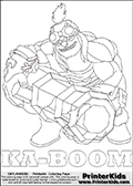 Coloring page with Ka-Boom from skylanders trap team