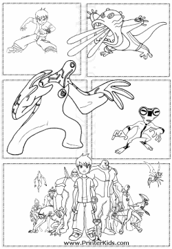 Online Coloring Pages on Ben10 Printable Coloring Pages