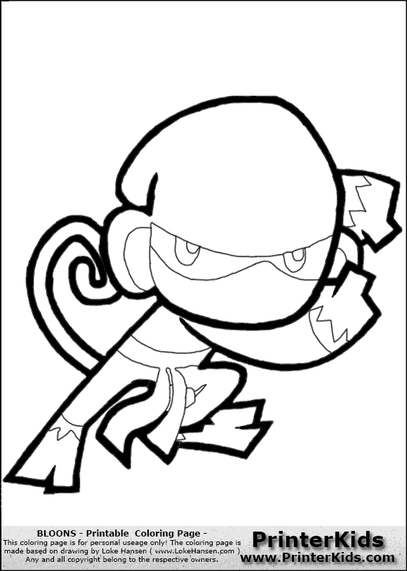 Ninja Monkey Coloring Pages | black and gold games bloons tower defense 5 kon Ninja Monkey Coloring Pages | black and gold games bloons tower defense 5 kon