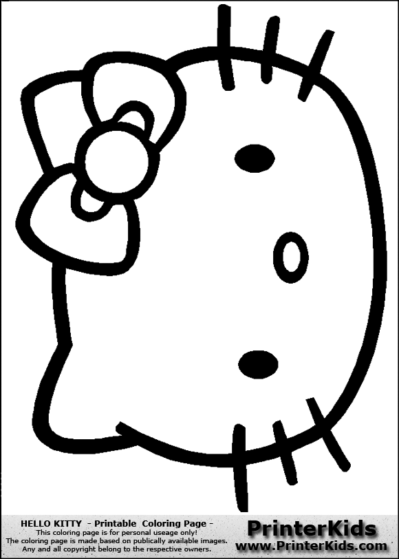 hello kitty face Colouring Pages