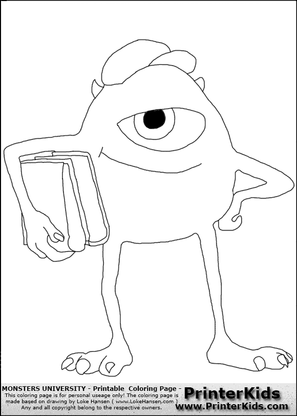 monsters university mike coloring pages - photo #12