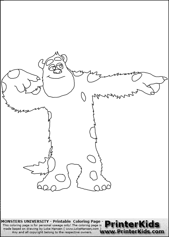Source Printerkidscom Report Monsters University Sulley Coloring Pages