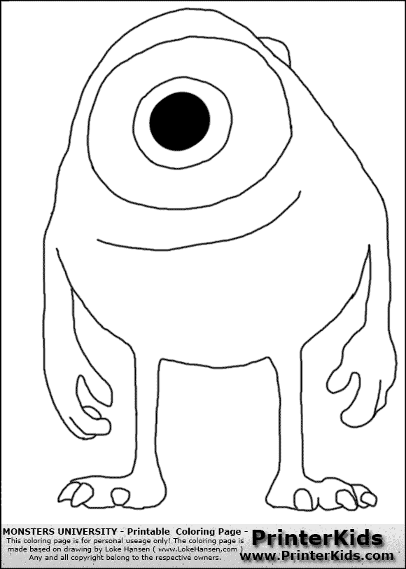 monsters university mike coloring pages - photo #5