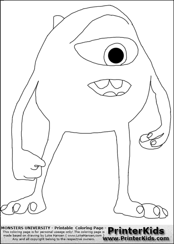 monsters university mike coloring pages - photo #32
