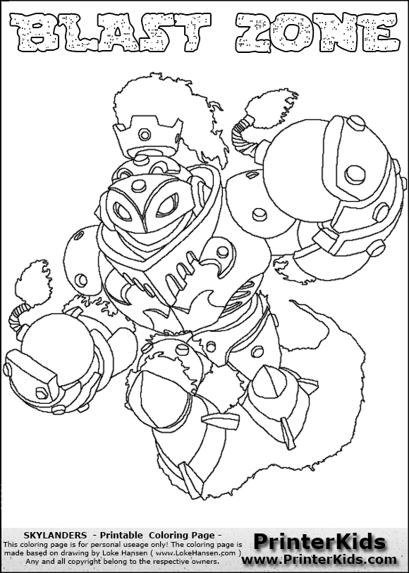 skylanders swap force blast zone coloring pages - photo #2