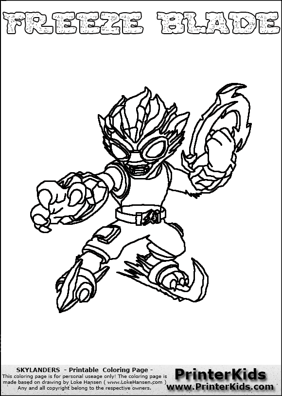 skylanders swap force coloring pages freeze blade - photo #2