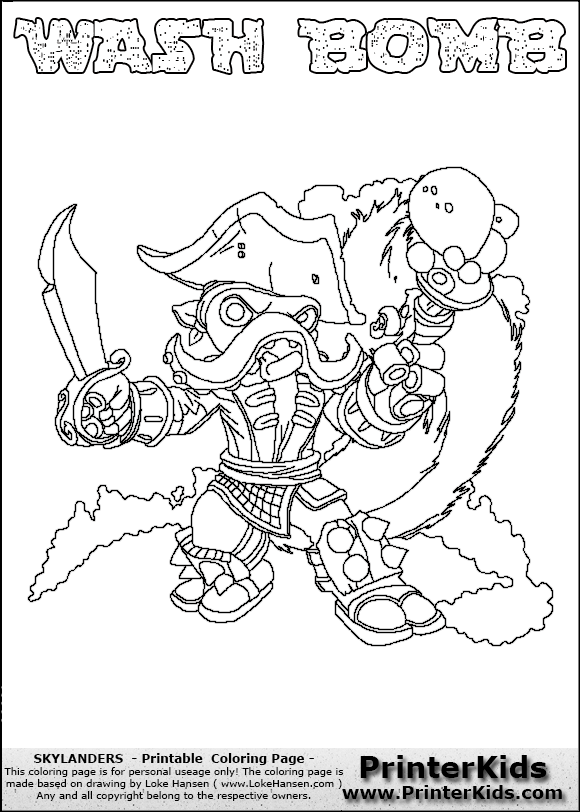 wash buckler skylander coloring pages - photo #11